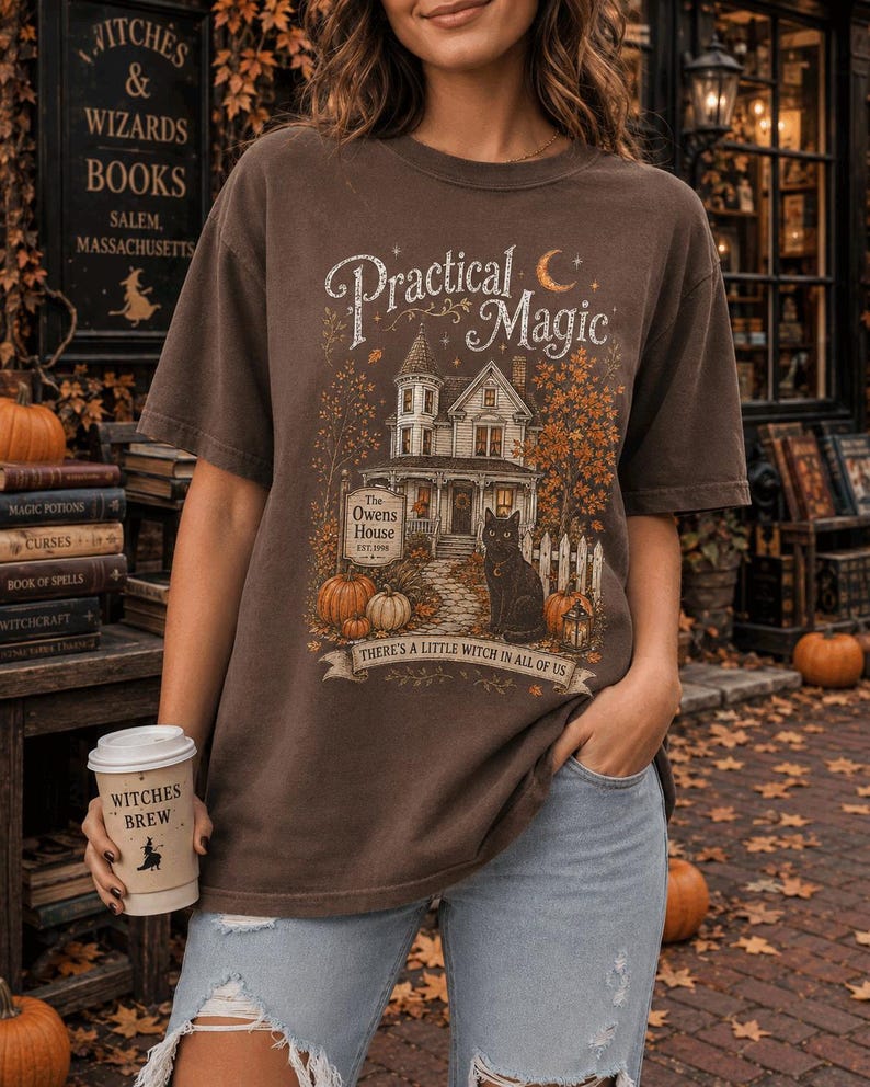 Practical Magic Sweatshirt, Witchy Halloween Crewneck, Owens House Shirt, Spooky Season Whimsigoth Tee, Black Cat Fall Witch Gift