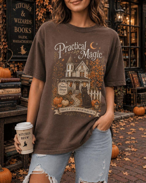 Practical Magic Sweatshirt, Witchy Halloween Crewneck, Owens House Shirt, Spooky Season Whimsigoth Tee, Black Cat Fall Witch Gift